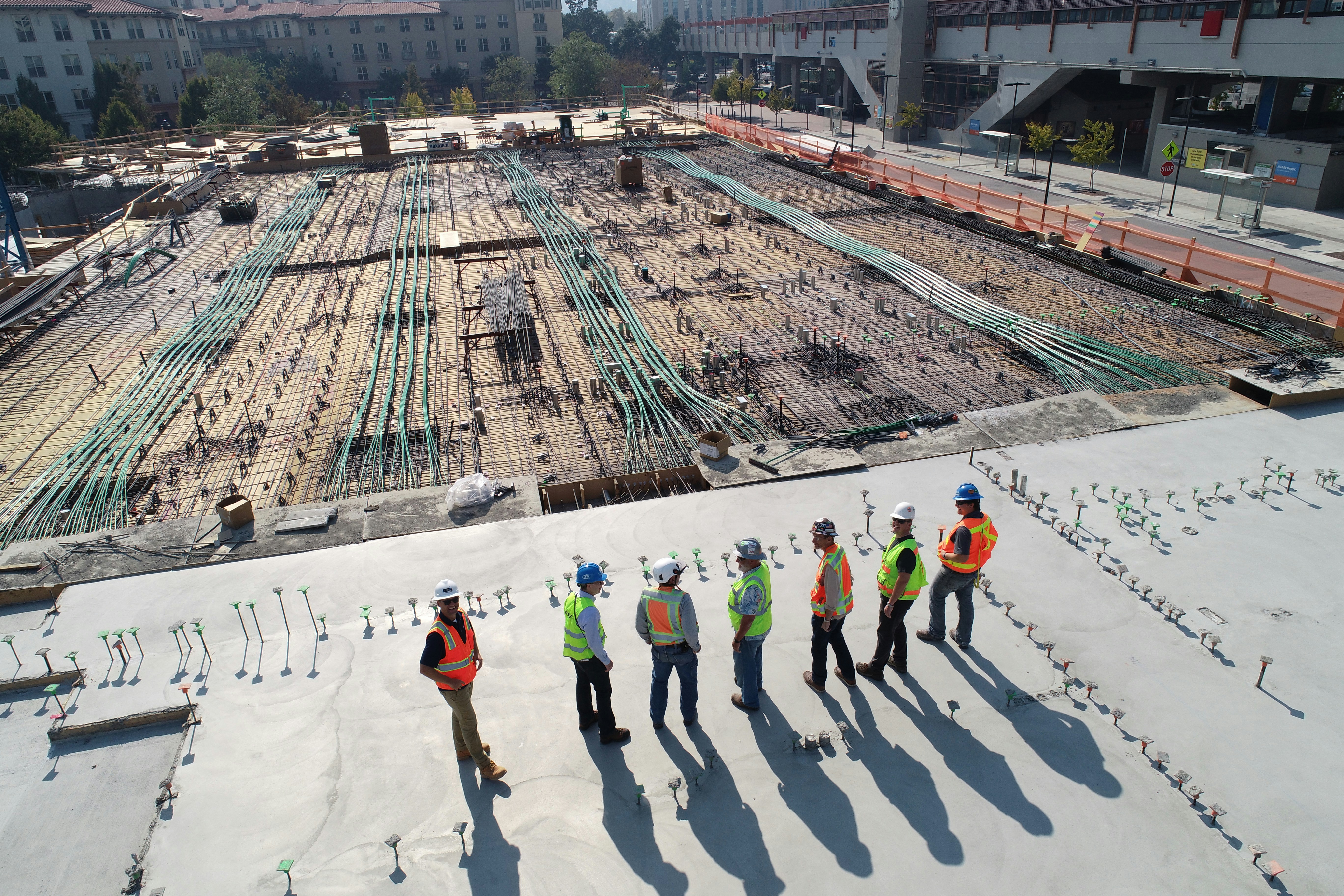 Construction site with buildings under construction
